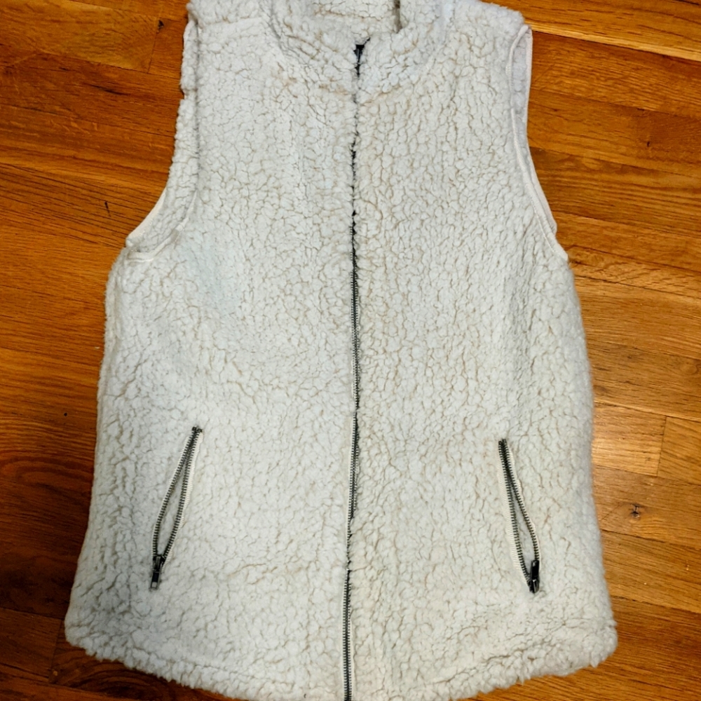 Cream Colored Sherpa Vest